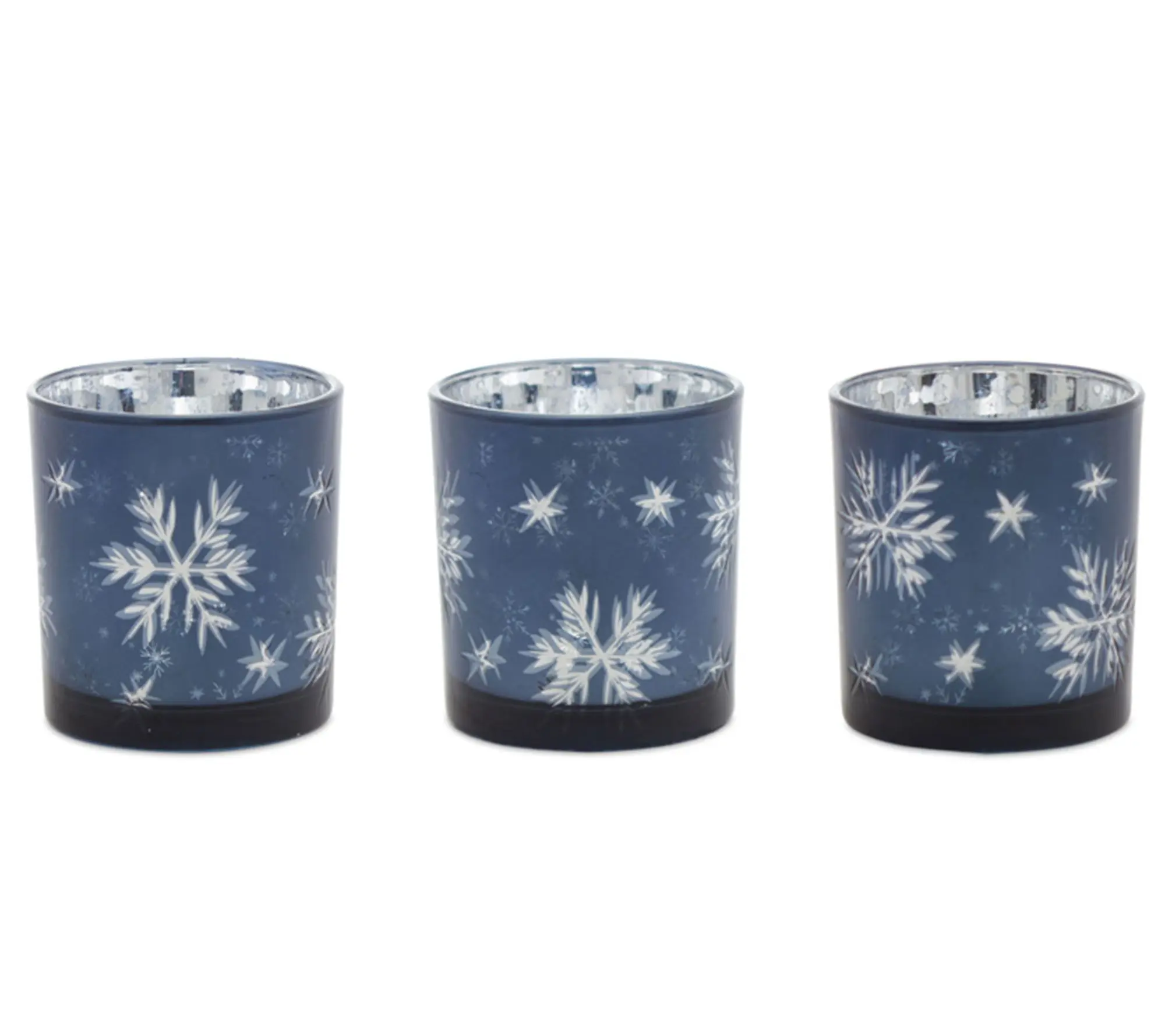 Melrose Frosted Votive Candle Holder w/Snowflake Design (S/3)