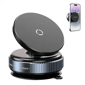 Vacuum Magnetic Car Phone Holder, 360° Rotating Suction Cup Phone Mount, Strong Suction Phone Holder for Car, Kitchen, Gym, Mirror, Smooth Surfaces, Cell Phone Car Mount