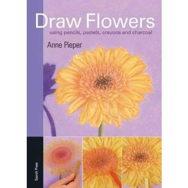 Used Drawing Book - "Draw Flowers" by Anne Pieper, Softcover with Drawing Tutorials, Illustrations, Art Projects, Techniques, Coloring for Artistic Pencils/Crayons (Humanities & Social Sciences, History & Culture Focus)