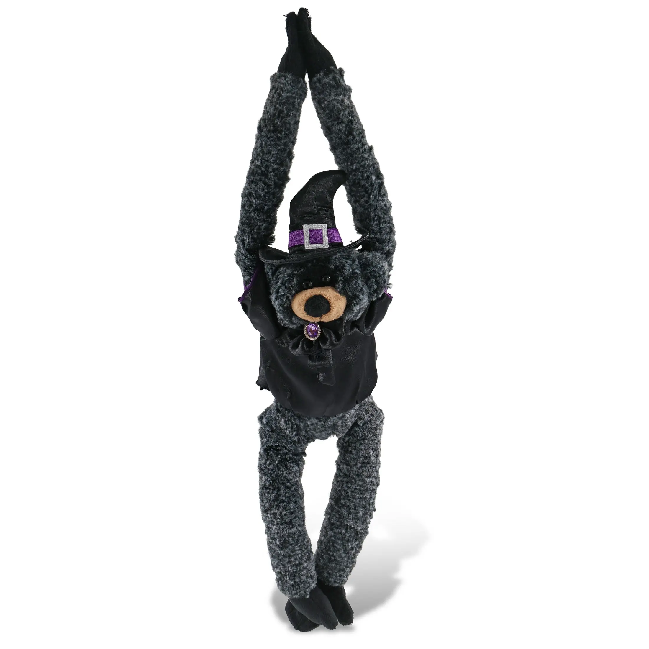 SUPER SOFT PLUSH - LONG ARMS - BLACK BEAR WITCH DRESS UP