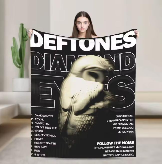 Deftones Metal Band Flannel Blanket Super Warm Throw Blanket for Living Room Picnic Fashion Bedspread Sofa Bed Cover