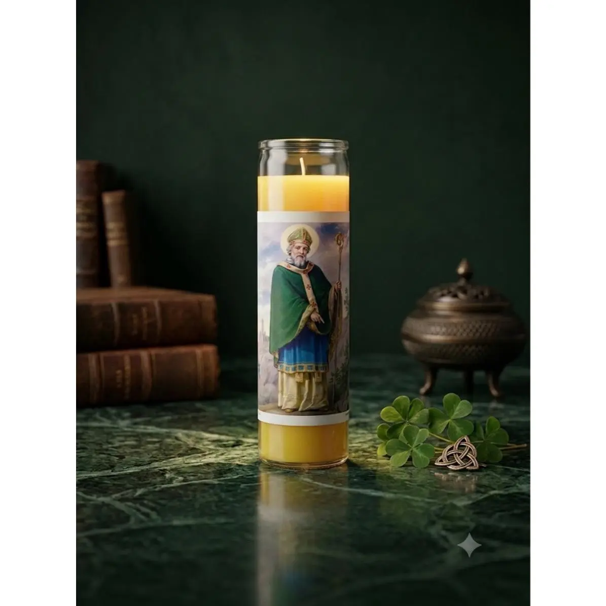 Yellow Saint Patrick Candle Damballah Candle for Irish Traditions and Rituals $7.99