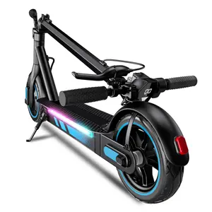 600W Motor V10 Pro Electric Scooter Anti Slip Tires 19MPH Max Speed 15Ah Battery 19 Miles Range 265 Lbs Max Load 3 Speed Modes Foldable Portable Fast Charging App Control Front Rear Lights Side Lights Official Warranty