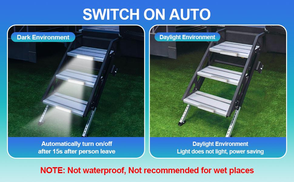 RV Step Lights, Motion Activated Sensor Light Led Light Strip Accessories for Camper Travel Trailers (Battery Operated, 3 Pack)