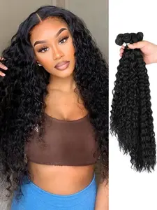 Hair Bundles 9bundles Water Wave Synthetic Hair Extensions for Women, 18/20/22inch, High-Temperature Fiber, Voluminous Curls, All Seasons