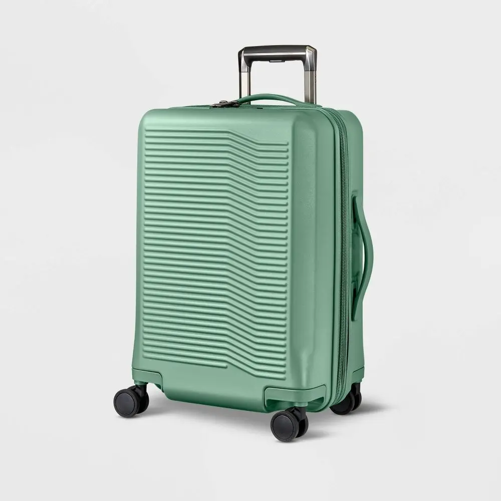 Signature Hardside Carry On Spinner Suitcase Matte Green - Open Story