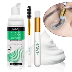 ELAIMEI Eyelash Cleansing Kit, includes 50ml of eyelash cleanser + an eyelash cleansing brush + an eyelash comb. Removes makeup residue from both false and natural lashes, leaving your lashes cleaner.