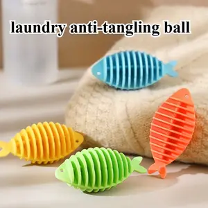 4 Pack Soft Gel Fish Laundry Balls, Home Washing Machine Cleaning Balls, Prevent Tangles, Reduce Wrinkles, Various Laundry Needs, Laundry Products