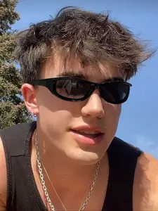 Men's High-Quality Fashionable Hip-Hop Sunglasses, Uv100 Protection, Lightweight Durable Design, Casual Style for All Seasons, Trendy Casual Sunglasses