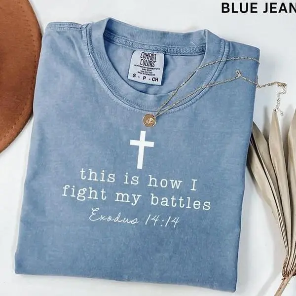 Comfort Colors Christian T-Shirt Breast Cancer Awareness, Womens Cancer Fighter Bible Verse Tshirt, Chemo Warrior Gift