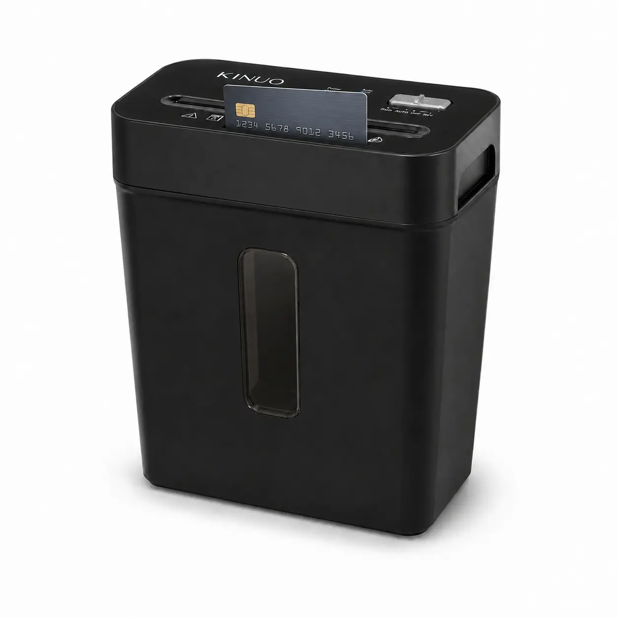 KINUO 6-Sheet P-4 Secure Cross Cut Paper Shredder, Shred Docs & Credit Cards, Auto Stop, Plastic Body, Black (Computers & Office Equipment)