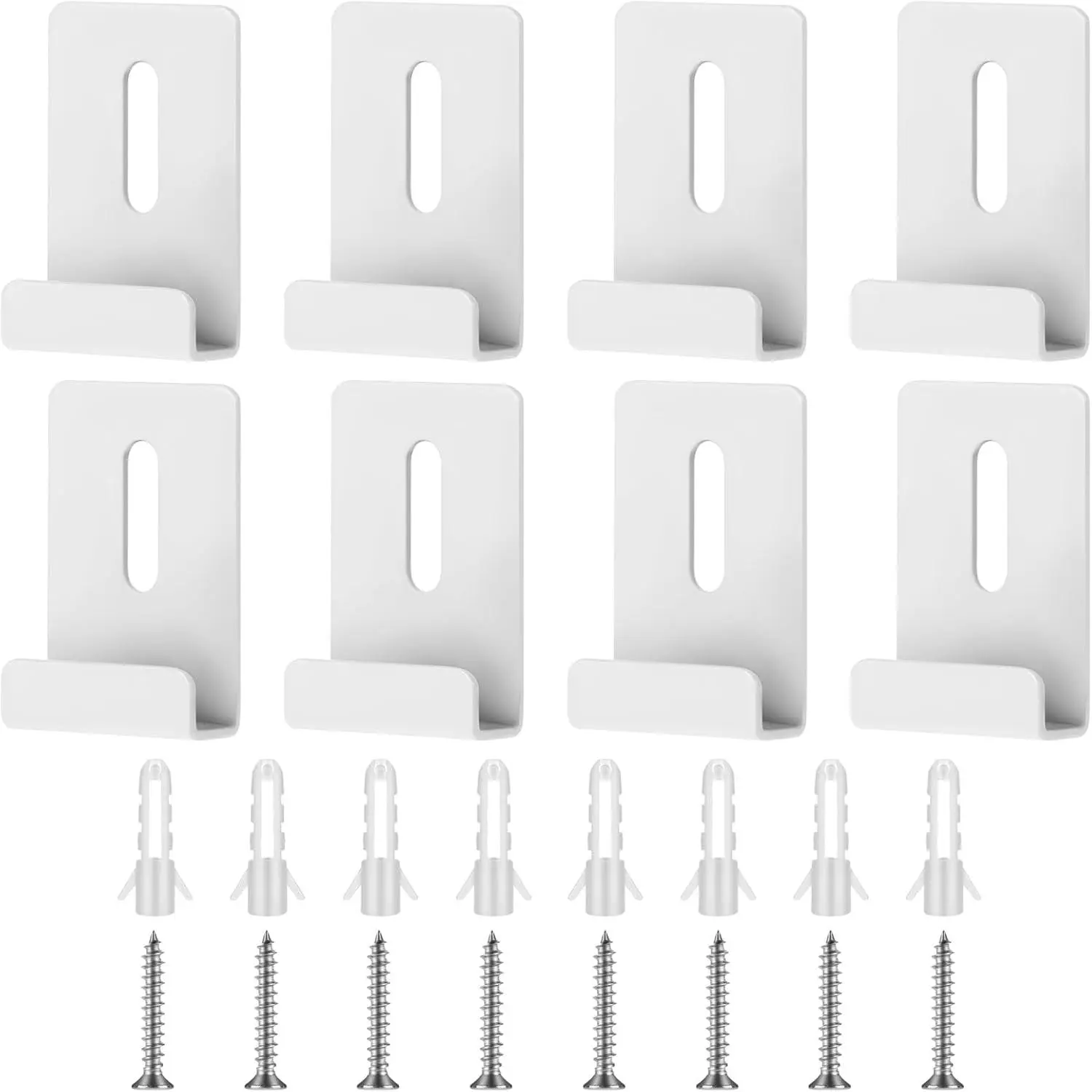 8PCS Silver Mirror Clips for Wall Mounting  Wide Channel Holder Hanging with Screws Tile Picture Frame Hardware Kit