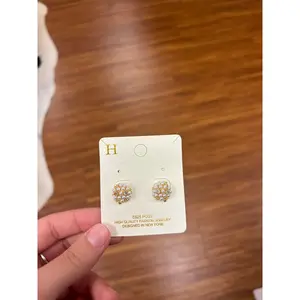 Pave Pearl Cluster Stud Earrings