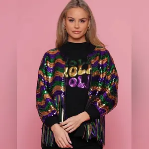 Mardi Gras Sequin Fringe Jacket