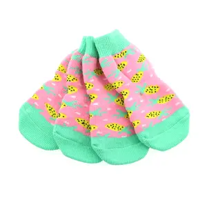 Pink Pineapple Non-Skid Dog Socks