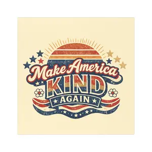 Make America Kind Again Car Magnet | Patriotic Retro Stars Stripes