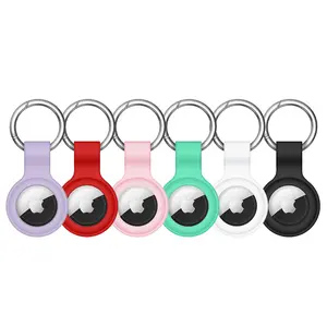 6-Pack: Protective Leather Airtag Holder Tracker Cover With Loop Key Ring For Wallets, Purses, Bags, Luggage, Cat, Dog, Pets Gps Protection
