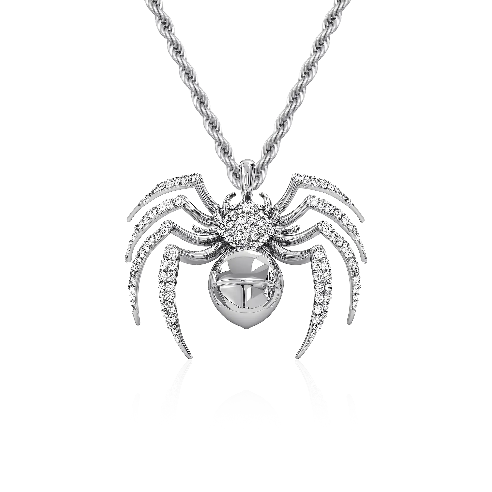 APORRO Venom Spider Pendant  | Iced CZ 18K White Gold Plating - Jewelry Gift