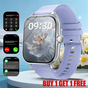 2 pcs Smart Watch with Colorful Straps, wireless talking/dialing, message reminder, various APP reminders, multi-function display, HD screen, 100+ sport mode, call reminder and rejection, Stylish 1.83-inch watch, suitable for Men and Women