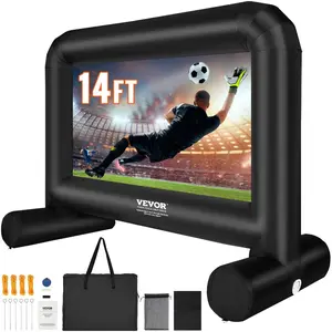 fathersdaygift VEVOR Inflatable Movie Screen, 14 FT Inflatable Projector Screen for Outside with Blower and Carrying Bag, Front/Rear Projection, Oxford Fabric Blow Up Screen for Outdoor Parties Backyard Movie Night