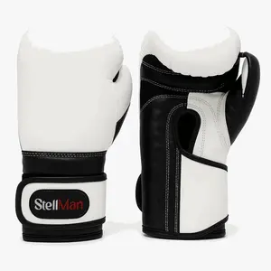 Stellman Knockout Kings Boxing Gloves-White/Black