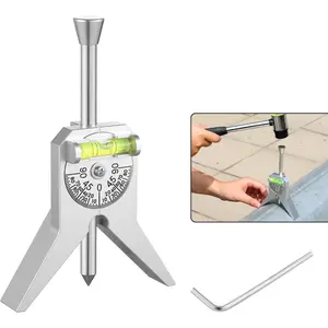 Pipe Center Finder, Magnetic Centering Head Tool to Measure Pipe Diameter 0.5" to 4", Y-Shape Design with Adjustable Dial Bubble Protractor for Pipefitters & Plumbers（sliver）