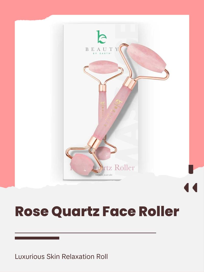 Rose Quartz Roller - Face Massager for Facial Relaxation and Skincare