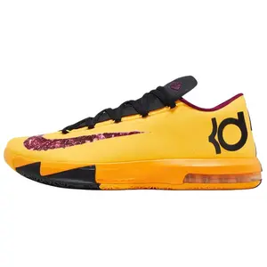 Nike KD 6 Anti Slip Wear Resistant Low Top Basketball Shoes Unisex Yellow Black