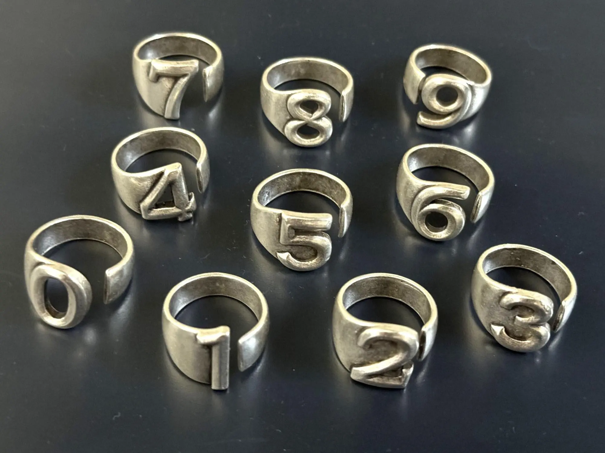 Number ring from 6.5 to 8.5 US size. Lucky number. Unisex handmade ring.