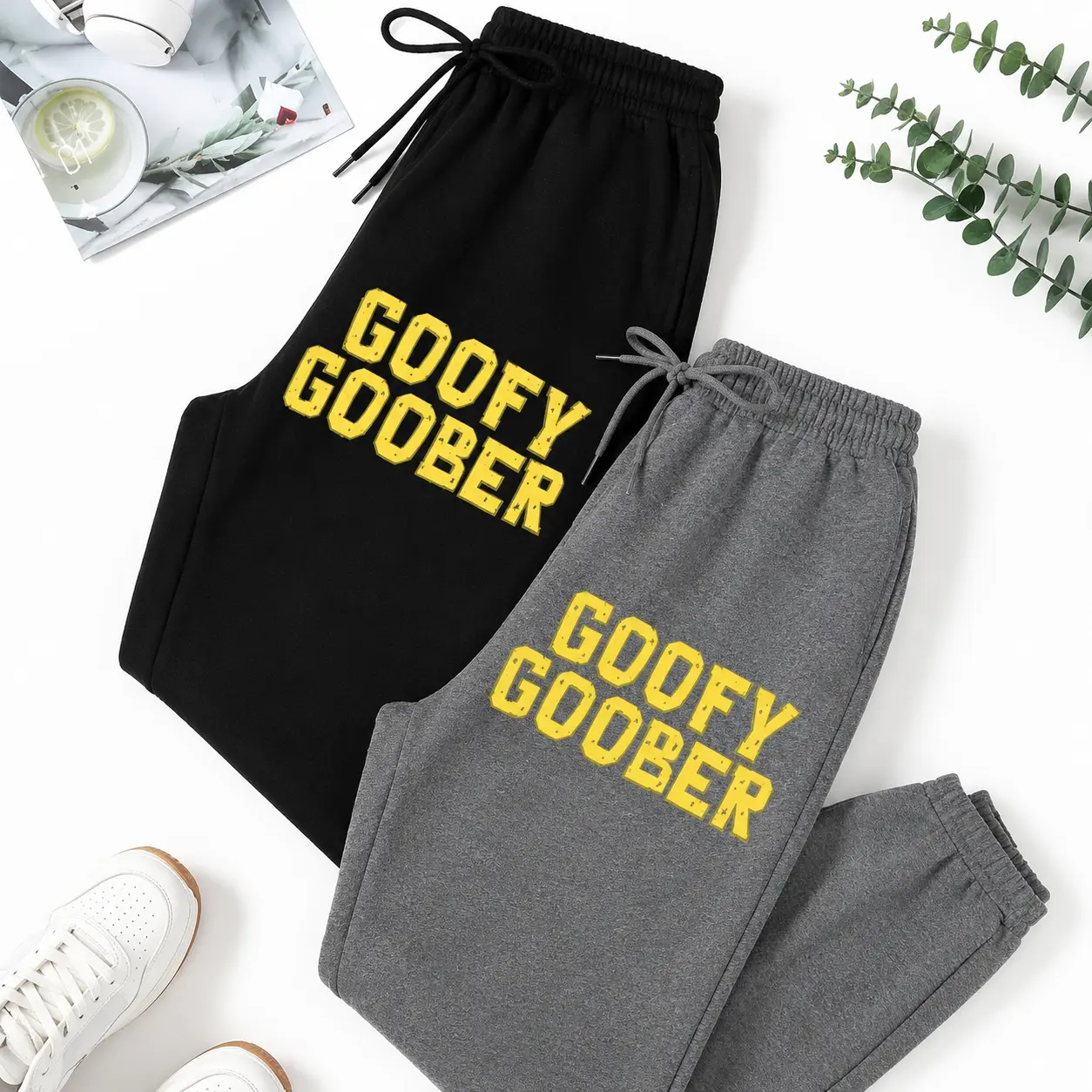 Graphic Goof Goober Sweatpants, Sponge Bob Fan Gift, 90s Nostalgia Playful Gift for Spongebob Fans, Cartoon Sweatpant Bottom, Cool Design Jogger, Trendy Top Sweatpants, Unisex Cotton Graphic Casual Sweatpants, Gift For Fan, Men and Women, Best Gift 2026