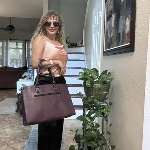 LOVEVOOK Laptop Bag for Women, 15.6-17.3 inch Vegan Leather Laptop Tote Bag Large Capacity Vintage Leather Work Bags for Women, Business Casual Shoulder Handbag, Durable. TikTokShopBackToSchool