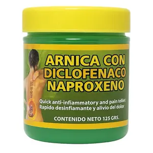 Arnica Pomada Muscular 125g - Herbal Massage Balm - Soothing Full-Body Care-Non-Greasy Formula Bruises, Arthritis, Pain reliever Oil Comfort Cosmetic Healthcare Arnica gel Hits Aloe Vera Cracked Skin Menthol