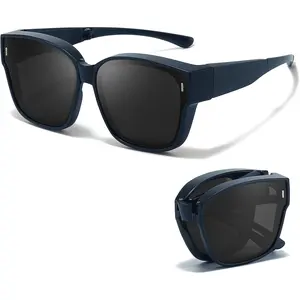 Foldable Fit Over Sunglasses for Women Men Polarized UV Protection Folding Sun Glasses with Case IF8709