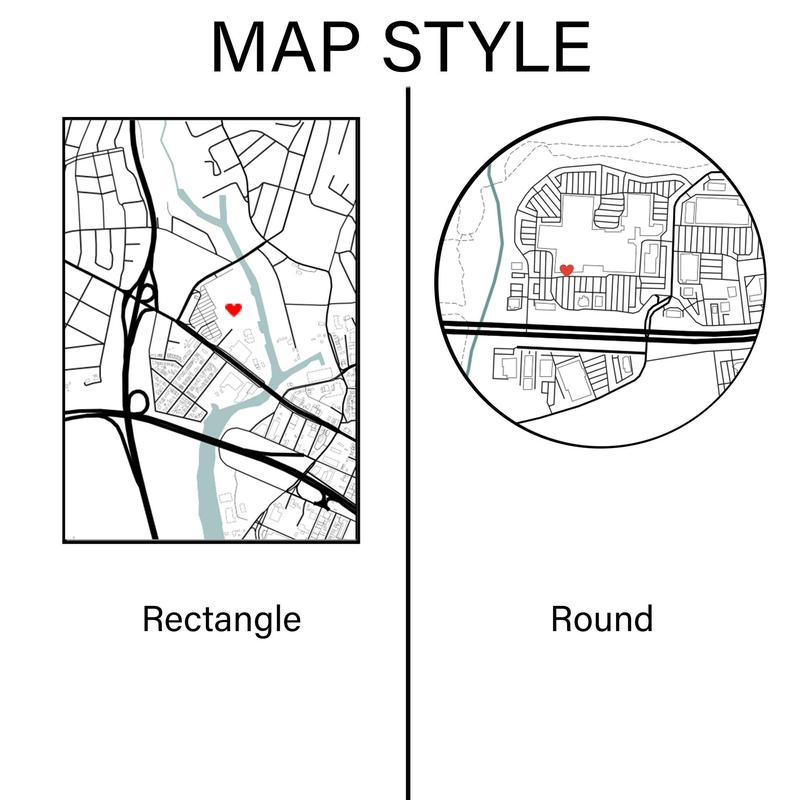 First Date Map Acrylic Plaque, Love Map Acrylic Sign, Where We Met, Anniversary Gift, gift for her, valentines day gifts for him and her Box Decor Decoration Glass Wood Wooden Print Name Only