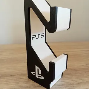 3D Printed Dual Controller Stand - Black and White Design, Compact Stylish Accessories for Console Controllers, Gaming Console Accessories