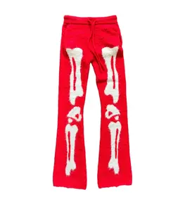 Red Mohair Bone Pants