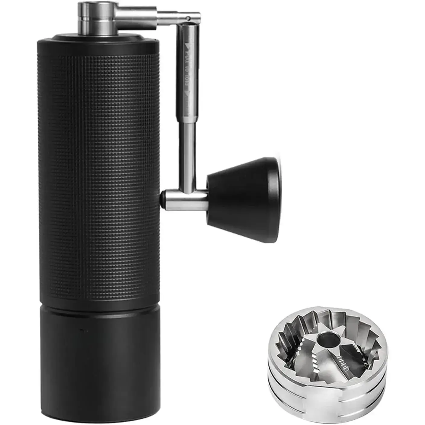Manual Coffee Grinder Chestnut C3S Max Capacity 30g with CNC Stainless Steel Conical Burr, Internal Adjustable Setting, Double Bearing Positioning for Home/Travel/Camping - Black