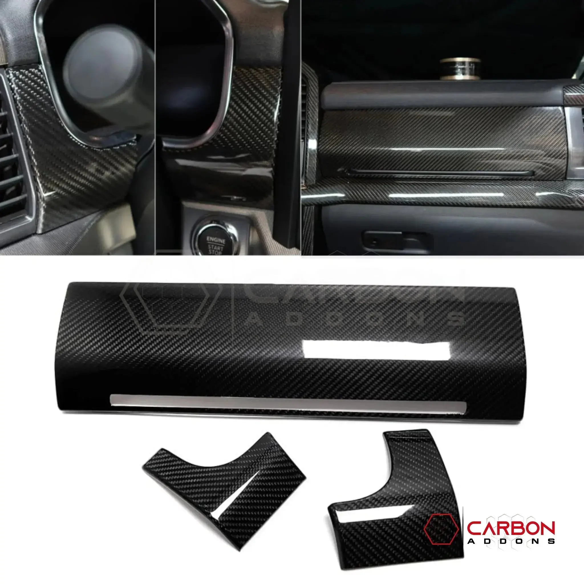 Real Carbon Fiber Dashboard & Glove Box Covers for 2021+ Ford F-150
