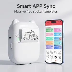 Smart AI Voice Command Sticker Printer Mini Inkless Portable App Gadget for DIY Scrapbooking & 3D Scene Stickers. Ideal Cute Girly Gifts & Kids Imagination Learning Toy for Home School Organization.