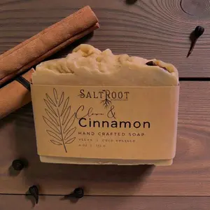 clove and cinnamon handcrafted vegan cold proccessed soap bar