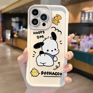 Pochacco Cartoon Phone Case for iPhone 16 15 14 13 12 11 Pro Max 16 15 14 8 7 Plus X XS Max 8 7 Silicone Protective Shockproof Cover