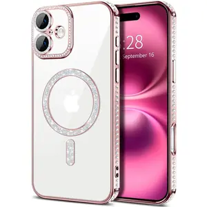 Entronix iPhone 16 Plus [Magnetic-Compatible] Case - Rhinestone DIamonds, Cover Crystal