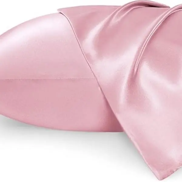 Satin Pillowcase 2 Pack Similar to Silk Pillow Cases Standard Size, Pillow Case for Sleeping Women with Envelope Closure, Gifts for Women Men, Pink, 20x26 Inches