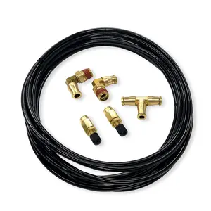 TORQUE 1/4'' OD 20 ft Air Line Including 1/8 NPT Elbow Fittings, Air Inflation Schrader Valves, Union Tee (Push to Connect) (TR2013AS)