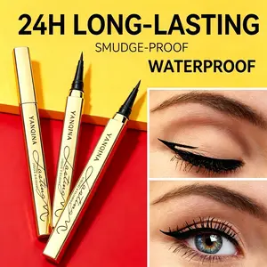 YANQINA Waterproof Smudge Proof Liquid Eyeliner Pen, 24H Long-Wear Precision Fine Felt Tip Black Eyeliner, Sweat Resistant Eye Makeup Gift for Women & Makeup Novices
