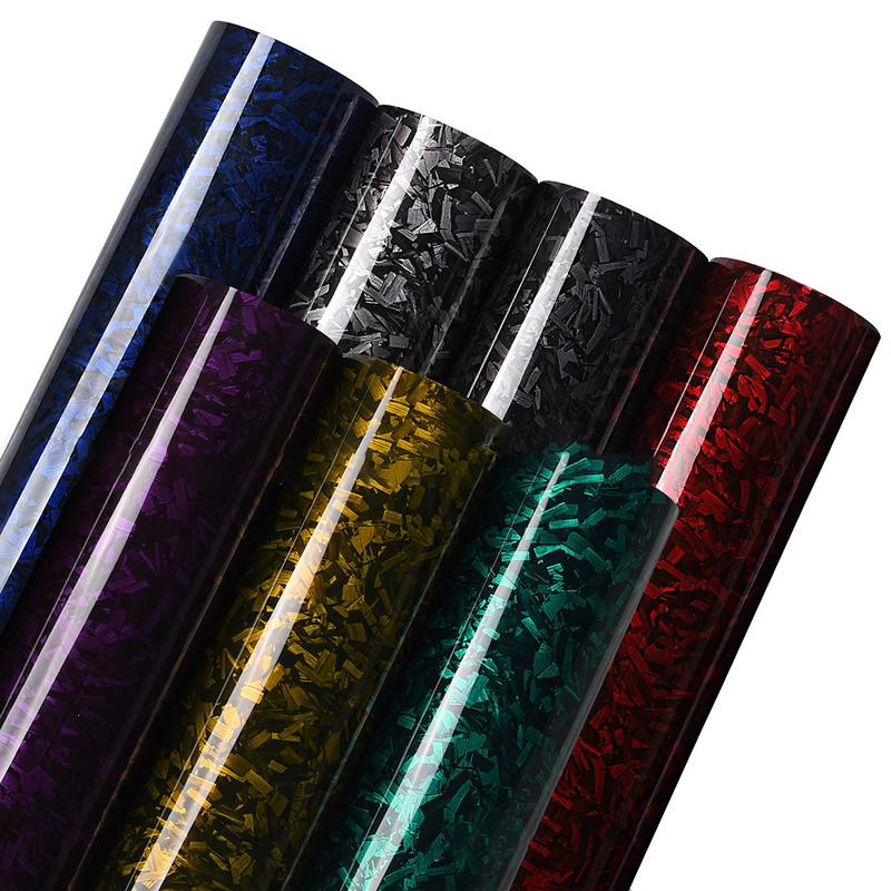 Forged Carbon Fiber Vinyl Wrap, High Gloss Car Wrap Vinyl Roll, Auto DIY Decal Film Sheet with Air Release Technology, Self-Adhesive Car Wrapping 1ft x 5ft