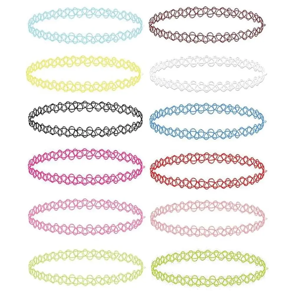 BodyJ4You 12PC Adjustable Choker Necklaces: Vibrant 90s Y2K Fashion