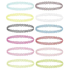 BodyJ4You 12PC Adjustable Choker Necklaces: Vibrant 90s Y2K Fashion