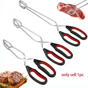 Non-Slip BBQ Grill Clips, Long Handle Metal Grips for Kitchen Cooking, Ideal for Grilling & Baking Accessories
