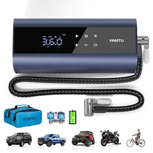 YANTU Dual Cylinder Tire Inflator Portable Air Compressor with 8.3-Inch Large Digital Screen,12V Cordless/Battery Powered Car Air Pump for Car Tires